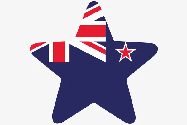 Flag Illustration inside a star of the country of New Zealand — Stock Photo, Image