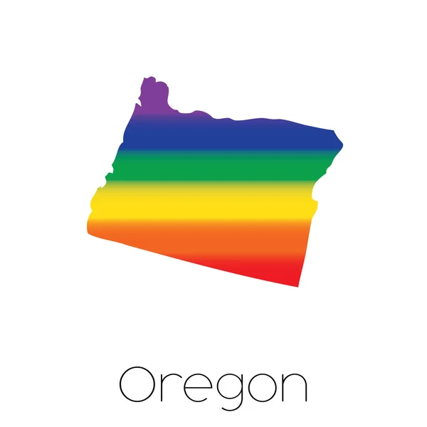 Bandeira LGBT dentro do Estado do Oregon — Fotografia de Stock