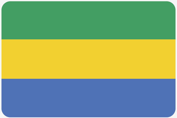 Flag Illustration with rounded corners of the country of Gabon