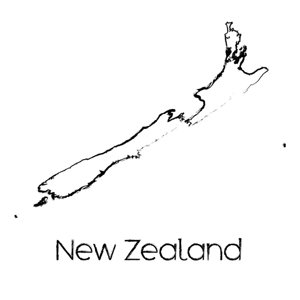 Klottrade form av landet av nyazeeländskt — Stockfoto