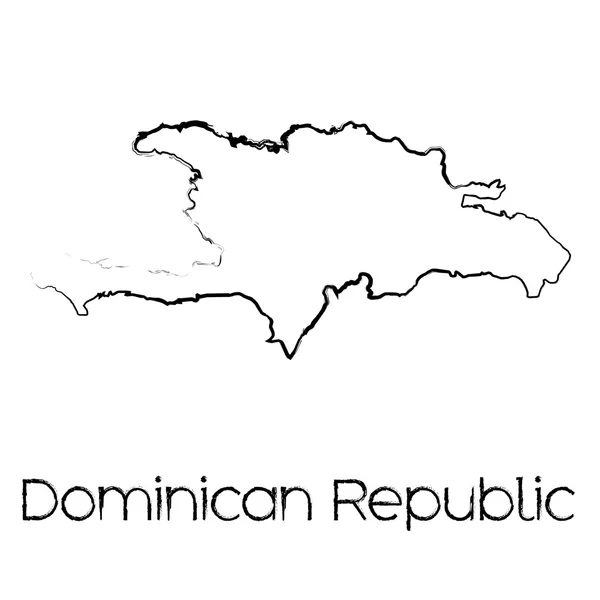 Forma garabateada del país de República Dominicana — Foto de Stock