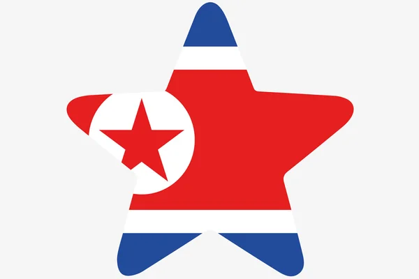 Vlag afbeelding binnen een ster van het land van Noord-Korea — Stockfoto