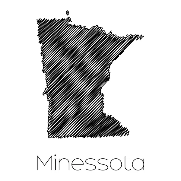 Forma crocante do Estado de Minnesota — Fotografia de Stock