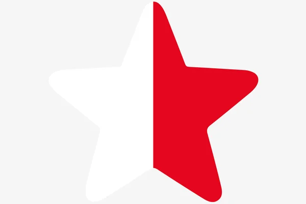 Flagga Illustration inuti en stjärna av landet av Malta — Stockfoto