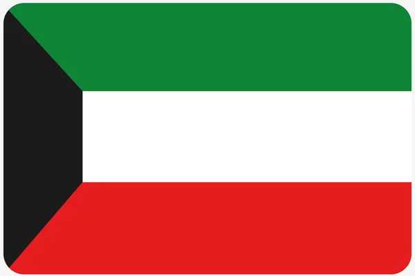 Flag Illustration with rounded corners of the country of Kuwait — Stock Photo, Image