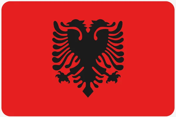 Flag Illustration with rounded corners of the country of Albania — Stock Photo, Image