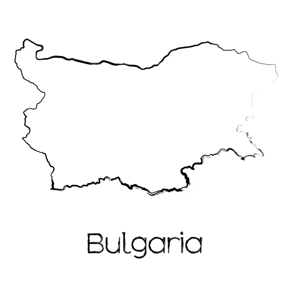 Forma rabiscada do país da Bulgária — Fotografia de Stock