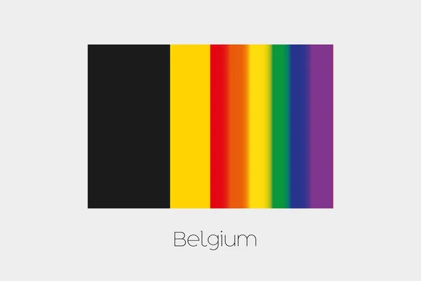 Illustrazione della bandiera LGBT con la bandiera del Belgio — Foto Stock