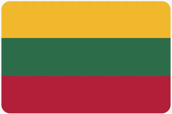 Ilustración de la bandera con esquinas redondeadas del país de Lituania —  Fotos de Stock