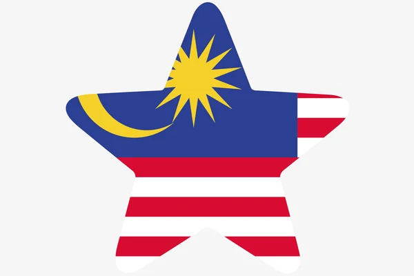 Ilustrasi Bendera di dalam bintang negara Malaysia — Stok Foto