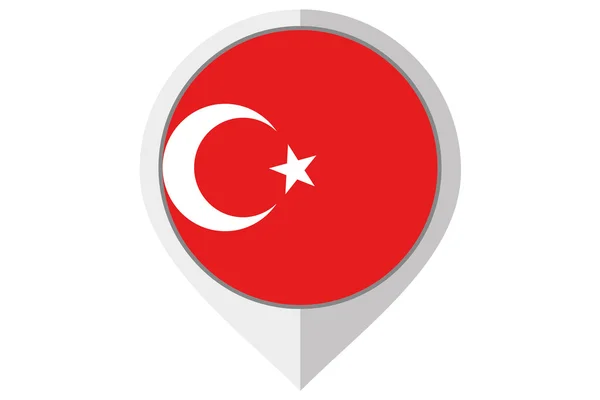 Zászló belsejében egy hegyes illusztrációja az országban, Törökországban — Stock Fotó