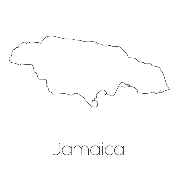 Land vorm geïsoleerd op de achtergrond van het land van Jamaica — Stockfoto