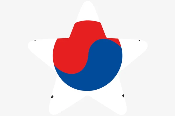 Vlag afbeelding binnen een ster van het land van Zuid-Korea — Stockfoto