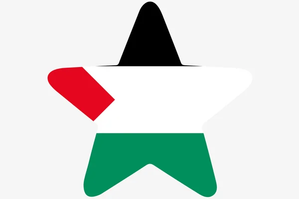 Vlajka ilustrace uvnitř hvězdy země Palestiny — Stock fotografie