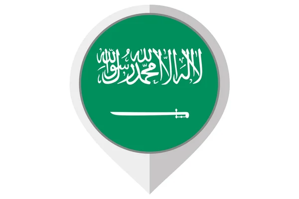 Flag Illustration inside a pointed of the country of Saudi Arabia — стоковое фото