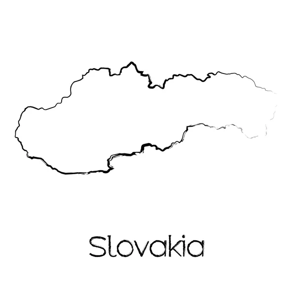 Scribbled shape of the Country of Slovakia — стоковое фото