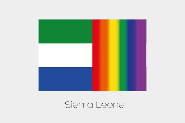 Ilustración de la bandera LGBT con la bandera de SierraLeone — Foto de Stock