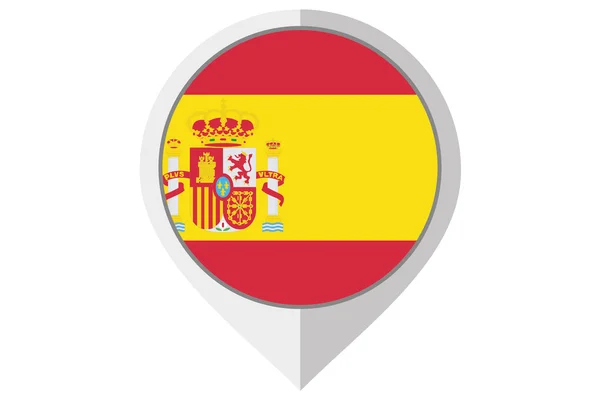 Flag Illustration inside a pointed of the country of Spain — Stock Photo, Image