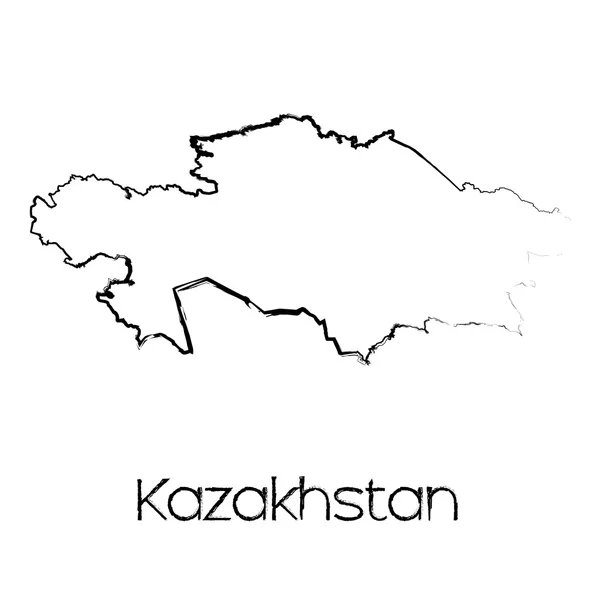 Forma garabateada del país de Kazajstán —  Fotos de Stock