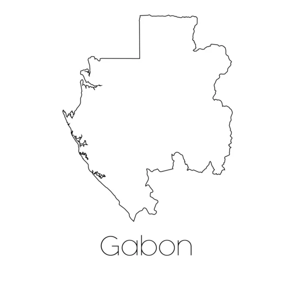 Forme du pays isolé sur fond du pays du Gabon — Photo