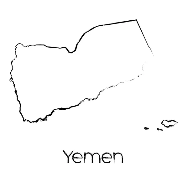 Forma scarabocchiata del Paese dello Yemen — Foto Stock