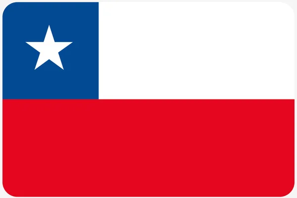 Bandeira Ilustração com cantos arredondados do país do Chile — Fotografia de Stock