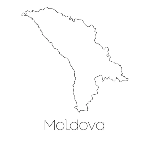 Tvar země izolovány na pozadí země Moldavsko — Stock fotografie