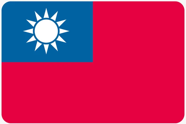 Illustratie van de vlag met afgeronde hoeken van het land van Taiwan — Stockfoto