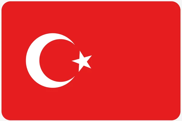 Ilustración de la bandera con esquinas redondeadas del país de Turquía —  Fotos de Stock