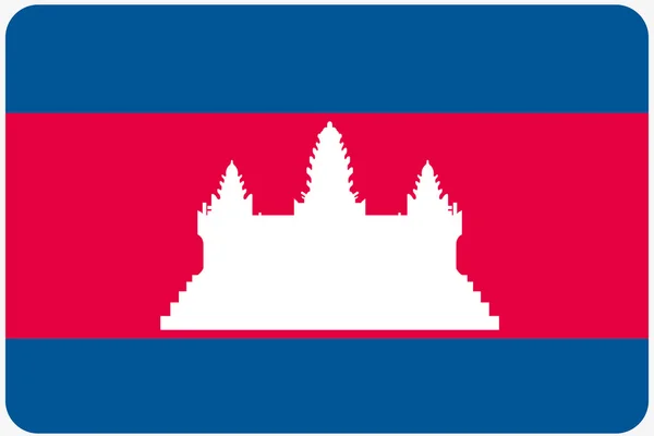 Illustration du drapeau aux coins arrondis du pays du Cambodge — Photo