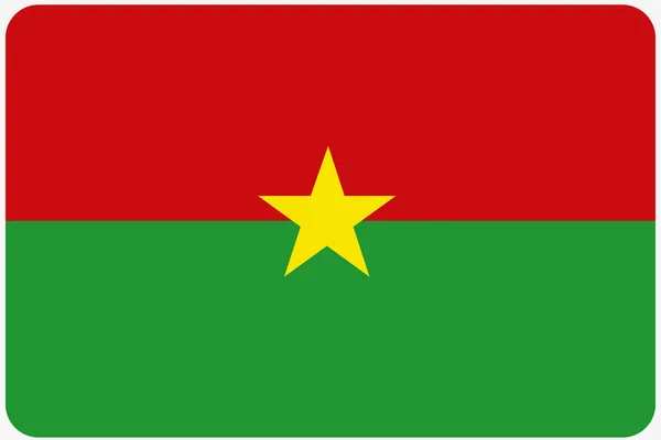 Bandeira Ilustração com cantos arredondados do país de Burkina — Fotografia de Stock