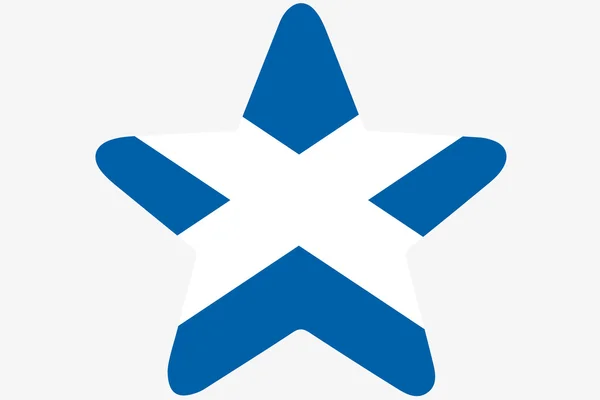 Skóciában az ország belsejében egy csillag zászló illusztráció — Stock Fotó
