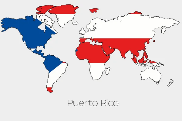 Zászló alakzaton belül illusztrációja az ország a világ Térkép — Stock Fotó