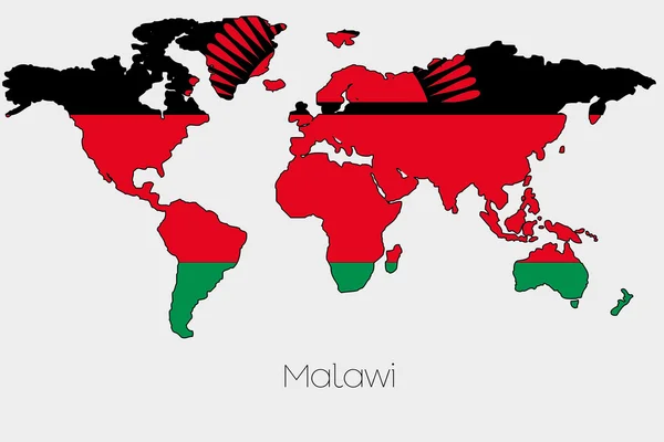 Ilustrasi Bendera di dalam bentuk peta dunia dari negara — Stok Foto