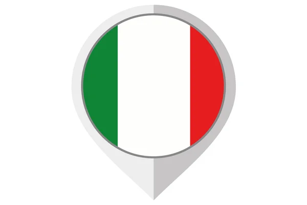 Zászló belsejében egy hegyes illusztrációja az ország, Olaszország — Stock Fotó
