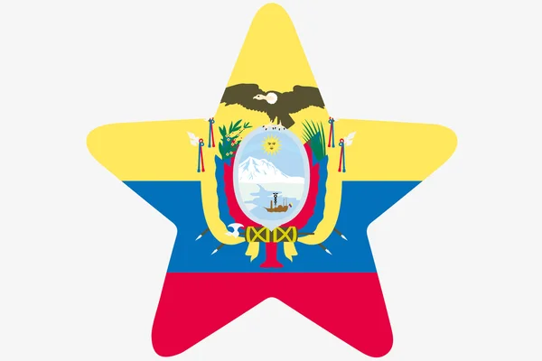 Flagga Illustration inuti en stjärna om Ecuador — Stockfoto