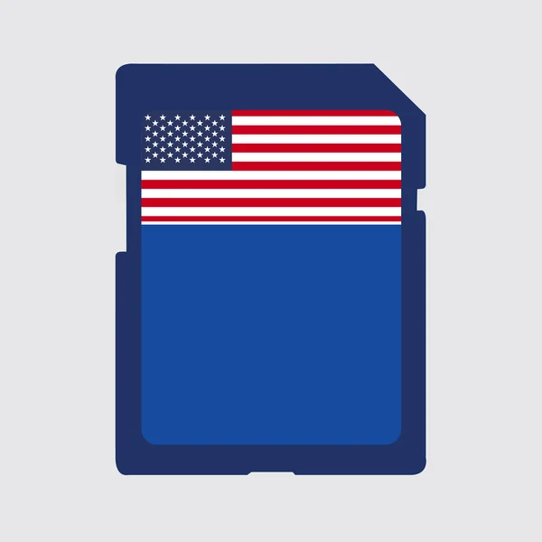 Americ Amerika Birleşik Devletleri bayrağı ile resimli hafıza kartı — Stok fotoğraf