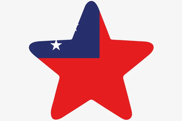 Flagga Illustration inuti en stjärna i landet där västra Samoa — Stockfoto