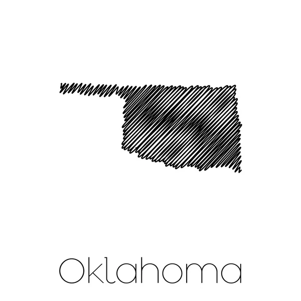 Scribbled shape of the State of Oklahoma — Stock Photo, Image