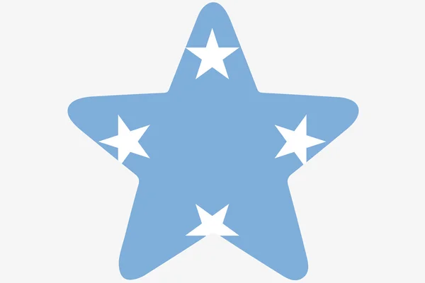 Flagga Illustration inuti en stjärna av landet av Mikronesien — Stockfoto