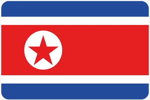 Illustratie met afgeronde hoeken van het land van Noord K vlag — Stockfoto