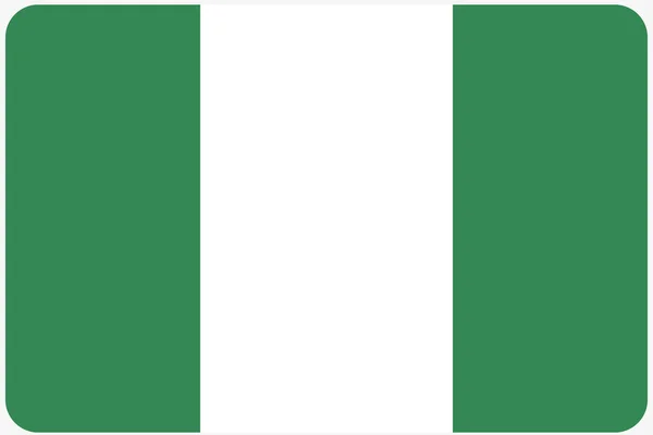 Bandiera Illustrazione con angoli arrotondati del paese della Nigeria — Foto Stock