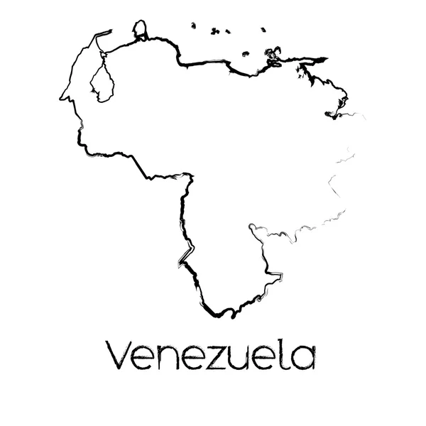 Forma scarabocchiata del Paese del Venezuela — Foto Stock
