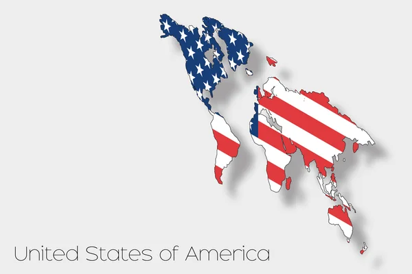 3D Isometric Flag Illustration of the country of  United States — Stock Photo, Image