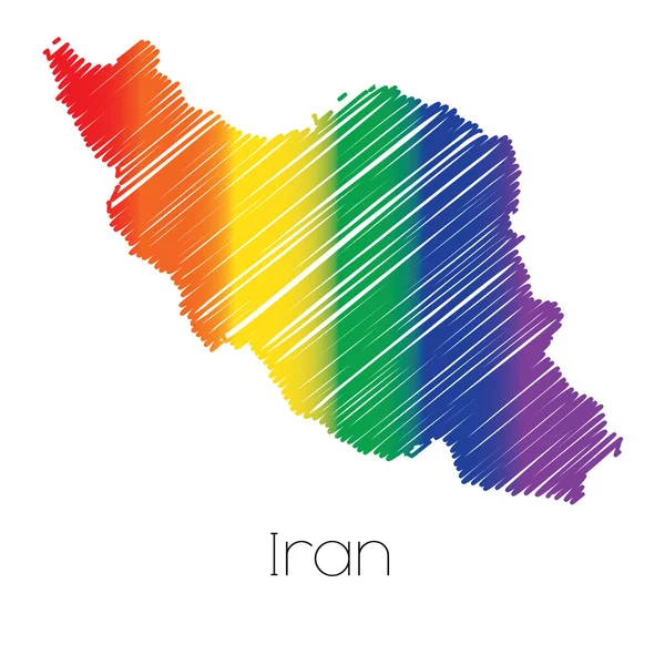 Lgbt 色走り書きイランの国のかたち — ストック写真