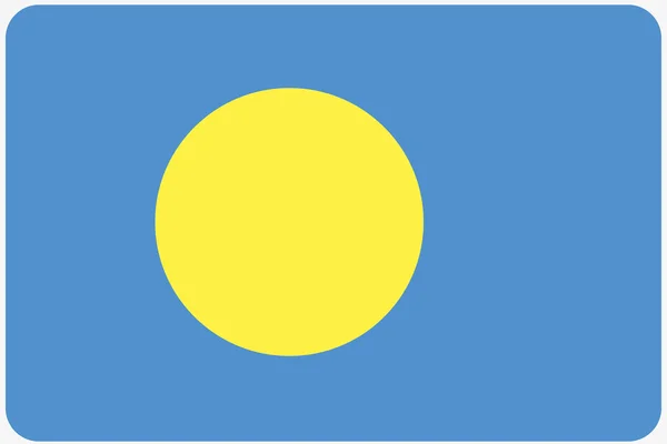 带圆角的帕劳国国旗图 — 图库照片