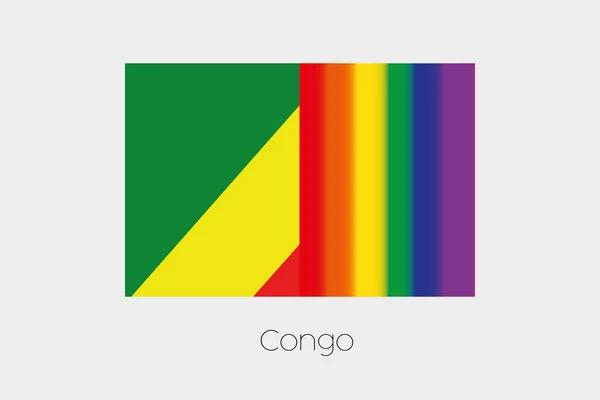 Иллюстрация флага ЛГБТ с флагом Конго — стоковое фото