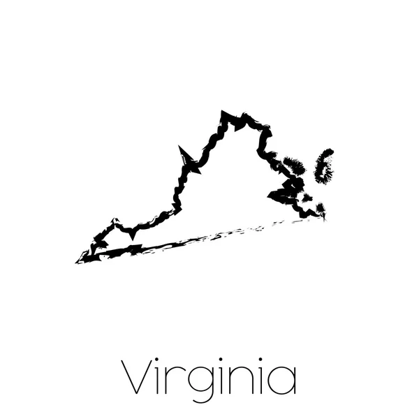 Scribbled shape of the State of Virginia — Stock Photo, Image