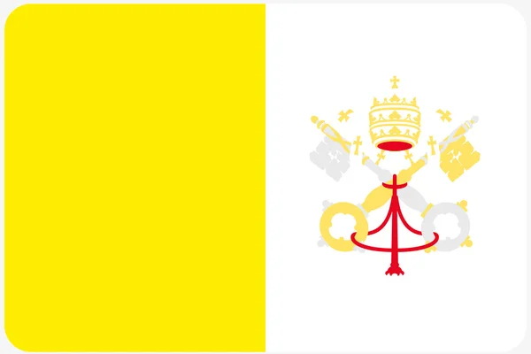 Illustration du drapeau aux coins arrondis du pays du Vatican — Photo