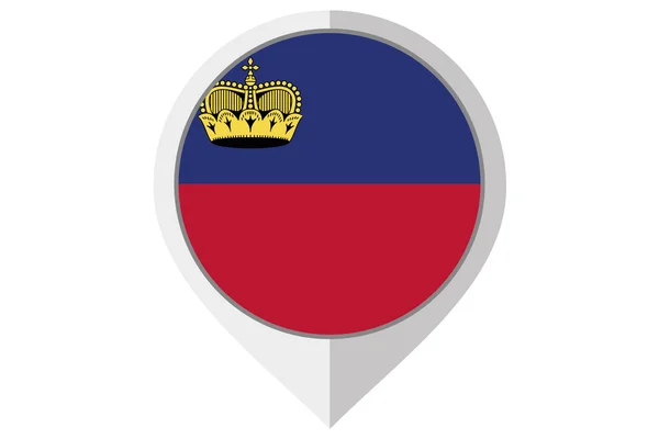 Flag Illustration inside a pointed of the country of Liechtenste — Stock Photo, Image